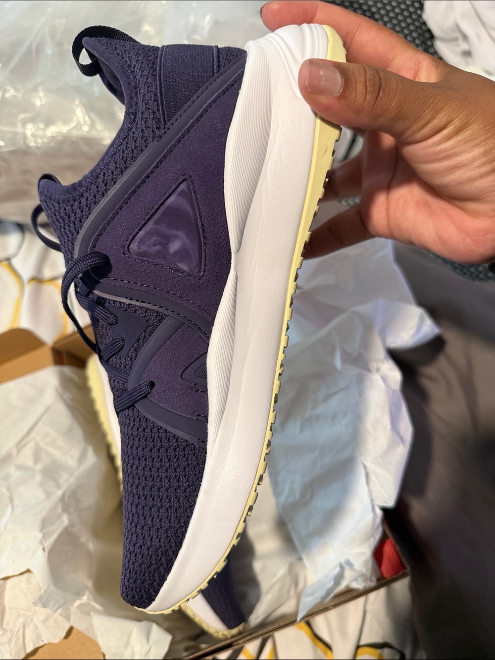Puma Women’s Purple Knit Athletic Sneakers with White Sole - Picture 2 of 6